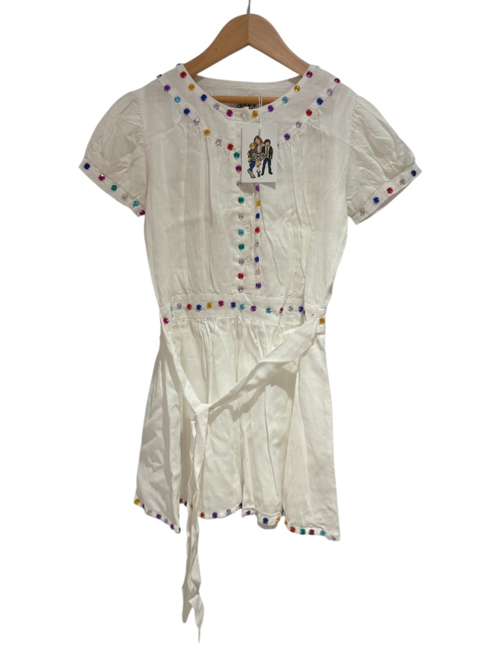 LOLA + THE BOYS white lightweight dress with gems - size 6